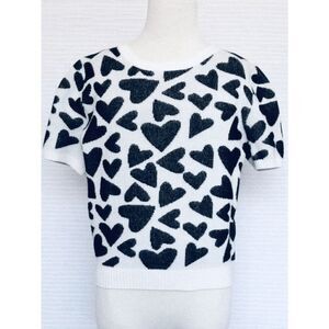 H&M Girls 10/12 Valentine Heart Intarsia Short Sleeve Sweater BUY 2 GET 1 FREE